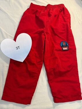 Marvel - Spiderman - Red Children's Pants with Spider-Man Emblem patch